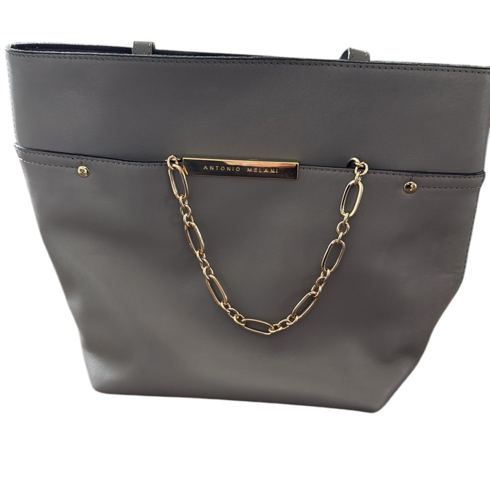 Antonio Melani Gray‎ Leather Purse One Strap